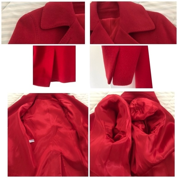 Vintage Fleurette Red Cashmere Double Breasted Peacoat Union Made S-M - Picture 17 of 17